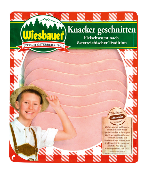 Wiesbauer Knacker geschnitten