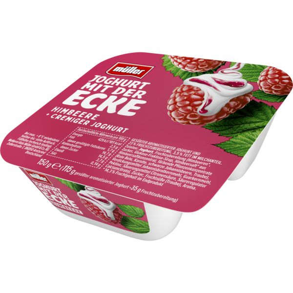 Müller Himbeere Joghurt mit der Ecke