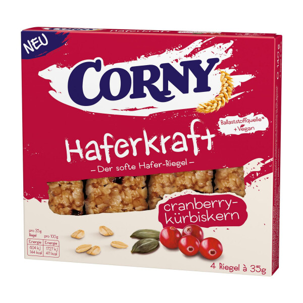 Corny Haferkraft Riegel Cranberry-Kürbiskern 4er