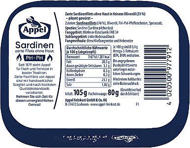 Appel Sardinen Piri Piri