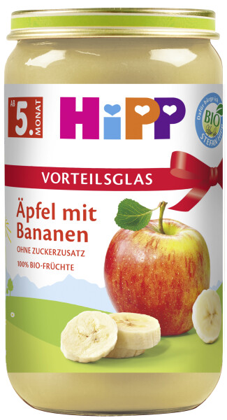 Hipp Äpfel mit Bananen Vorteilsglas