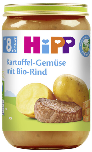Hipp Menü Kartoffel, Gemüse und Rind Bio