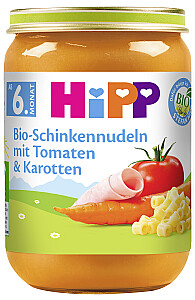 HiPP Bio Schinkennudeln-Tomate-Karotte 6. Monat