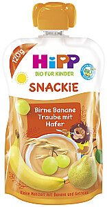 Hipp Bio für Kinder, Snackie Birne-Banane-Traube mit Hafer
