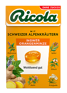 Ricola Ingwer Orangenminze ohne Zucker