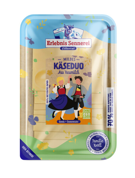 ErlebnisSennerei Zillertal Mildes Käseduo in Scheiben