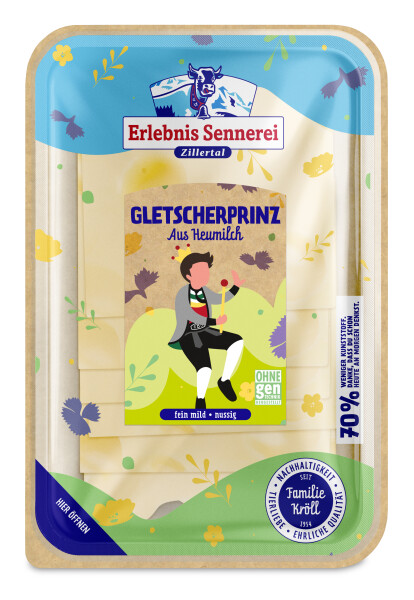 ErlebnisSennerei Zillertal Gletscherprinz Käse Scheiben