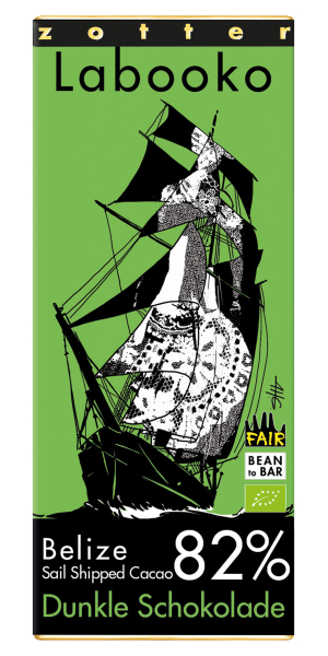 Zotter BIO Labooko 82% Belize "Sail Shipped Cacao"