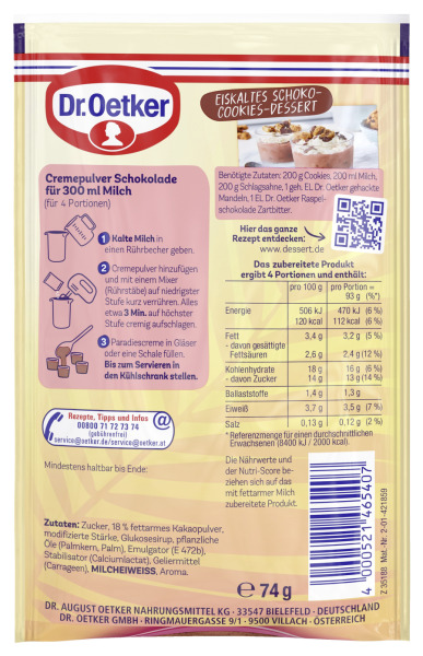 Dr. Oetker Paradiescreme Schokolade
