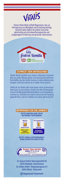 Dr. Oetker Vitalis Weniger süß Knusper Pur