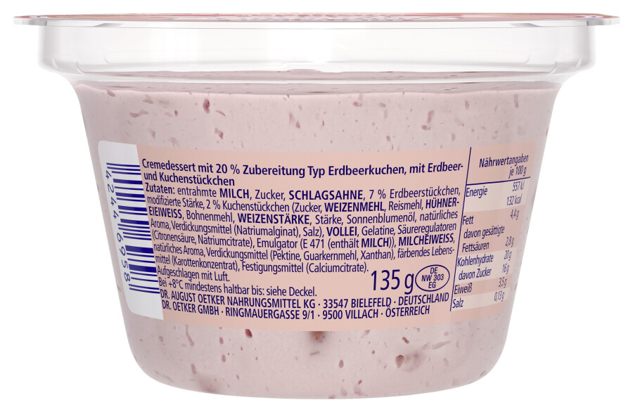 Dr. Oetker Creme Dessert Erdbeerkuchen