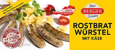 Berger Rostbratwürstel mit Käse