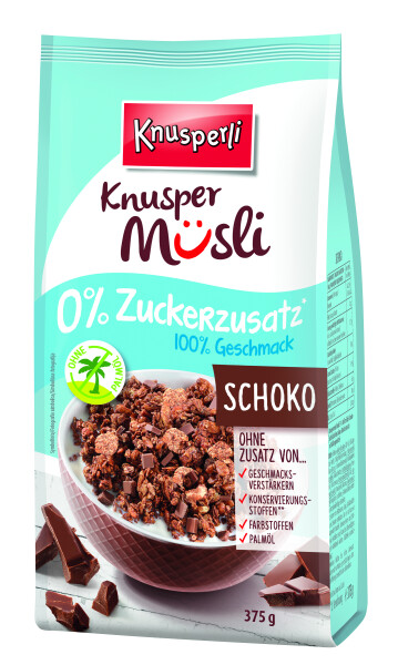 Knusperli Schoko ohne Zuckerzusatz